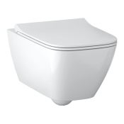 Унітаз підвісний Geberit Smyle Square Rimfree із кришкою soft close, тип Sandwich, білий (500.685.01.1)