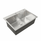 Кухонна мийка Platinum Handmade (32269) матова сталь, з сифоном кошиком та дозатором