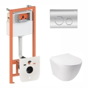 Набір 3в1 Qtap Jay Ultra Quiet унітаз підвісний QT07335177W + Nest комплект інсталяції (QT07335177W45137)