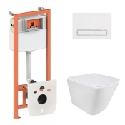 Набір 3в1 Qtap Tern Ultra Quiet унітаз підвісний QT1733052EUQW + Nest комплект інсталяції (QT1733052EUQW45161)