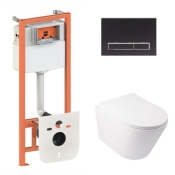 Набір 3в1 Qtap Swan Ultra Quiet унітаз підвісний QT16335179W + Nest комплект інсталяції (QT16335179W45153)