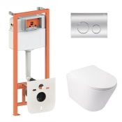 Набір 3в1 Qtap Tern Ultra Quiet унітаз підвісний QT1733052EUQW + Nest комплект інсталяції (QT1733052EUQW45160)