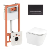 Набір 3в1 Qtap Scorpio Ultra Quiet унітаз підвісний QT1433053EUQW + Nest комплект інсталяції (QT1433053EUQW45167)