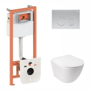 Набір 3в1 Qtap Jay Ultra Quiet унітаз підвісний QT07335177W + Nest комплект інсталяції (QT07335177W45138)