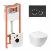 Набір 3в1 Qtap Jay Ultra Quiet унітаз підвісний QT07335177W + Nest комплект інсталяції (QT07335177W45136)