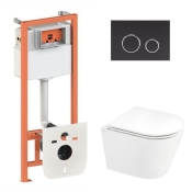 Набір 3в1 Qtap Scorpio Ultra Quiet унітаз підвісний QT1433053EUQW + Nest комплект інсталяції (QT1433053EUQW45164)
