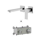 Смеситель для умывальника Fima Carlo Frattin Fit, click-clack, + монтажная часть, хром (F3391LX8CR_F3520CR)