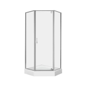 Набір Qtap душова кабіна Leo CRM10995-AC6 Clear 202x90x90cм + піддон Diamond 309912 90x90x12 см із сифоном (LEOCRM10995AC6SET)