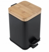 Ведро для мусора YOKA SIDO BLACK BAMBOO (CH.SIDO-BLK) 3 литра для ванной комнаты