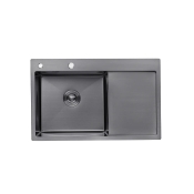 Кухонна мийка з нержавіючої сталі Kroner KRP PVD Schwarze-7849LHM (CV025278)