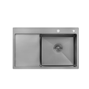 Кухонна мийка з нержавіючої сталі Kroner KRP PVD Schwarze-7849RHM (CV025279)