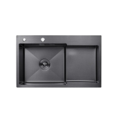Кухонна мийка з нержавіючої сталі Kroner PVD Schwarze - 7848LHM чорна (CV030023)