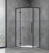 Душова кабіна Dusel DL197HB Black Matt 100x100x190 см скло прозоре NEW