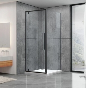 Душова кабіна Dusel DL198+DL196 Black Matt 90x90х190 см скло прозоре NEW