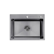 Кухонна мийка з нержавіючої сталі Kroner KRP PVD Schwarze-5843HM (CV022794)