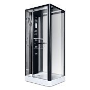 Душовий бокс Miracle NA112-3A 80*100*(150) 215, рама чорна, скло прозоре (455-NA112-3A)