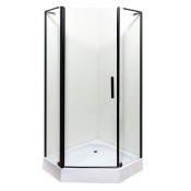 Душова кабіна Ethna Black P91 B 90x90x195дрібний піддон