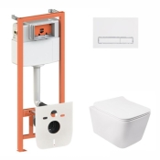 Комплект: Інсталяція: Qtap Nest QT0133M425. Панель змиву: Qtap Nest QT0111M08V1384W. Унітаз з сидінням: Qtap Crow QT05335170W QT05335170W0133M425M08V1384W