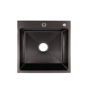 Мийка для кухні Lidz Handmade H5050B Brushed Black PVD 3,0/0,8 мм(LDH5050BPVD43619)