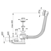 Сифон для ванн Excellent Simple 80 см AREX.A65BL