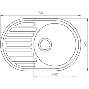 Гранітна мийка Globus Lux Ohara мигдаль 770х500 9694900304195675