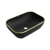 Умивальник MEXEN Rita BLACK MATT / GOLD EDGE накладний MEX-21084575