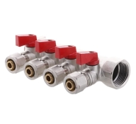 Коллектор с шаровыми кранами и фитингом KOER KR.1126-4 1?x4 WAYS (KR2840)