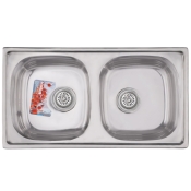 Мийка кухонна HAIBA 78x43 DOUBLE 0,8 mm (polish) (HB0568)
