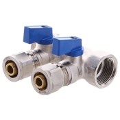 Коллектор с шаровыми кранами и фитингом KOER KR.1125-2 3/4?x2 WAYS (KR2835)