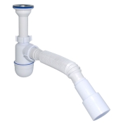 Сифон под умывальник 1 1/2″ с гибкой гофрой Waterstal А-32019