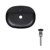 Раковина Qtap Scorpio 505х385х120 Matt black з донним клапаном PU03 (QT142202MBMBN47312)