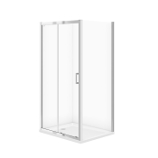Душовий кут CERSANIT Basic 100х80х185 з розсувними дверима, прозоре скло (S158-006)