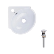 Раковина Qtap Leo 390x365x130 White з донним клапаном PU02O (QT11115010WN47331)