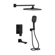 Душова система Qtap Gemini Black Matt прихованого монтажу, на три споживачі (QTGEM114BLM45703)