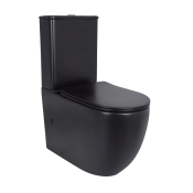 Унітаз для підлоги Qtap Robin Ultra Quiet безободковий з сидінням Soft-Close Matt Black (QT13226083AMB)