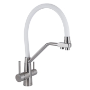 Змішувач для кухні Lidz Aria 020F3 k35 White/Nickel (LDARI020F3WNK39480)