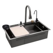 Кухонная мойка Kroner KRP Schwarze SET7545NB PVD 3.0/0.8 мм (CV033805)