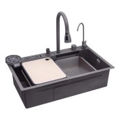Кухонна мийка Kroner KRP Schwarze SET7545NG PVD 3.0/0.8 мм (CV033806)