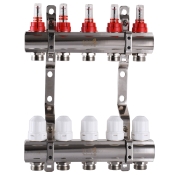 Коллектор с расходомерами, регуляторами и креплением ECO Technology 001D 1″x5 (8694900302396)