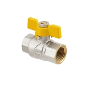 Кран шаровый Raftec YELLOW PN40 ВВ 1/2" бабочка GRB1 (RAF52350)