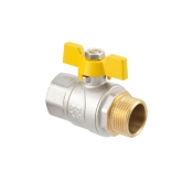 Кран шаровый Raftec YELLOW DN20 3/4" НВ бабочка GRB21 (RAF53772)