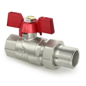 Кран шаровый с американкой Raftec RED PN40 ВН 1/2" бабочка CSA-011 (RAF54583)