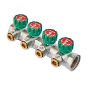 Коллектор вентильный с адаптером KOER KR.1127-4 - 1"x4 - 3/4 WAYS евроконус-плоскость (KR4948)