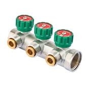 Коллектор вентильный с адаптером KOER KR.1127-3 - 1"x3 - 3/4 WAYS евроконус-плоскость (KR4947)