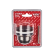 Донний клапан для умивальника з переливом KOER PW-01-07 1 1/4' графіт (KR3404)