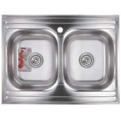 Кухонна мийка ZERIX Z8060B-08-180MD Double Micro Decor (ZS0611)