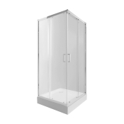 Душова кабіна Qtap Taurus CRM1011SC6 + піддон TERN 301112, квадратний, 100x100x12, акриловий + ніжки, діаметр зливу 90 мм (SD00045637)