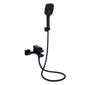 Змішувач для ванни з душовим гарнітуром Qtap Gemini Black Matt (QTGEM259BLM45682)