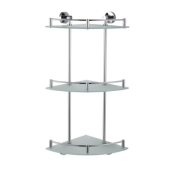 Полка одинарная угловая Stella Classic 27×27×66 стекло матовое/хром (07.873)
