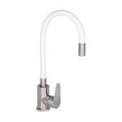 Смеситель для кухни с гибким изливом LIDZ Vida 015F3 белый LDVID015F3WHI43357